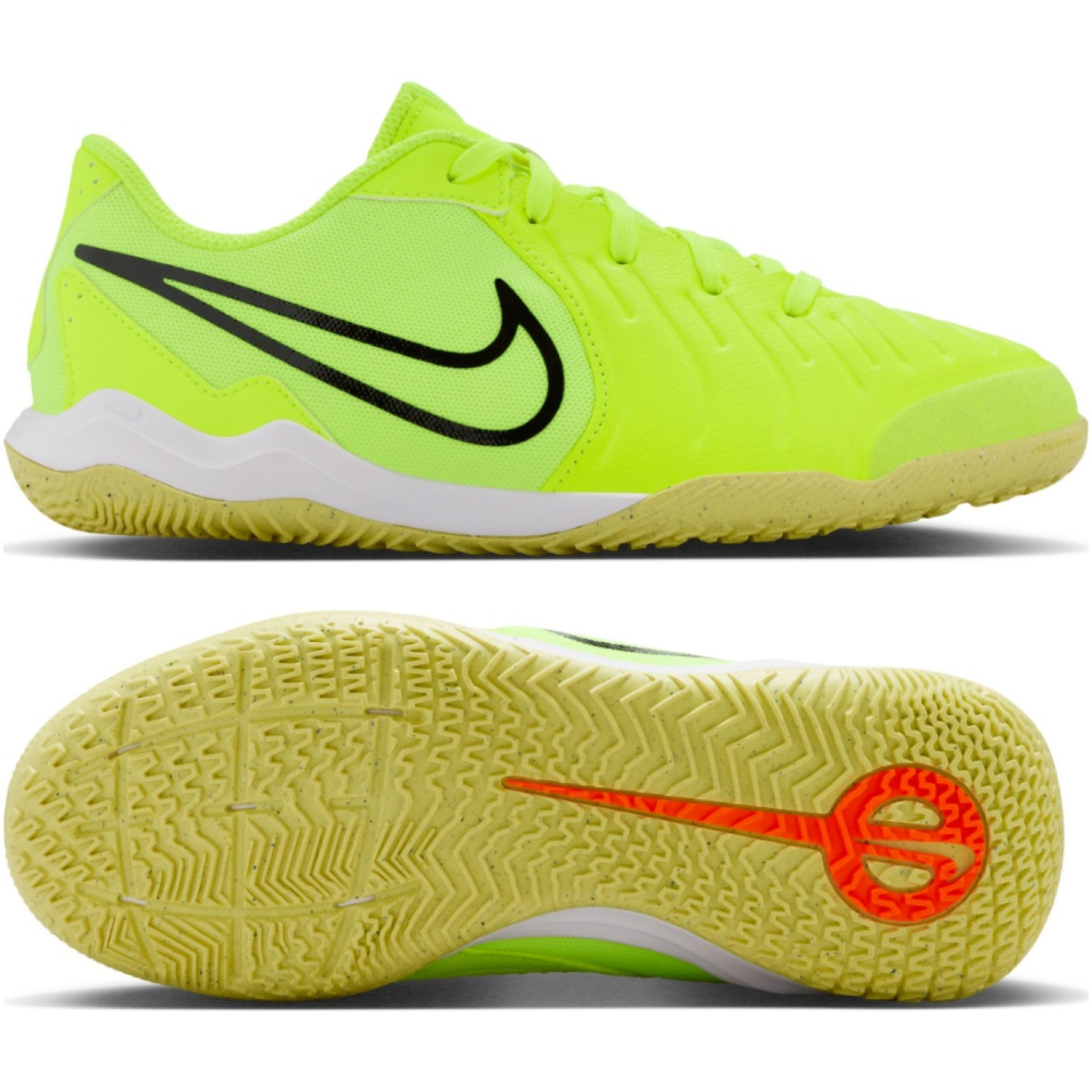 Nike Tiempo Legend 10 Academy Chaussures de Foot en Salle (IN) Enfants Jaune Noir Orange