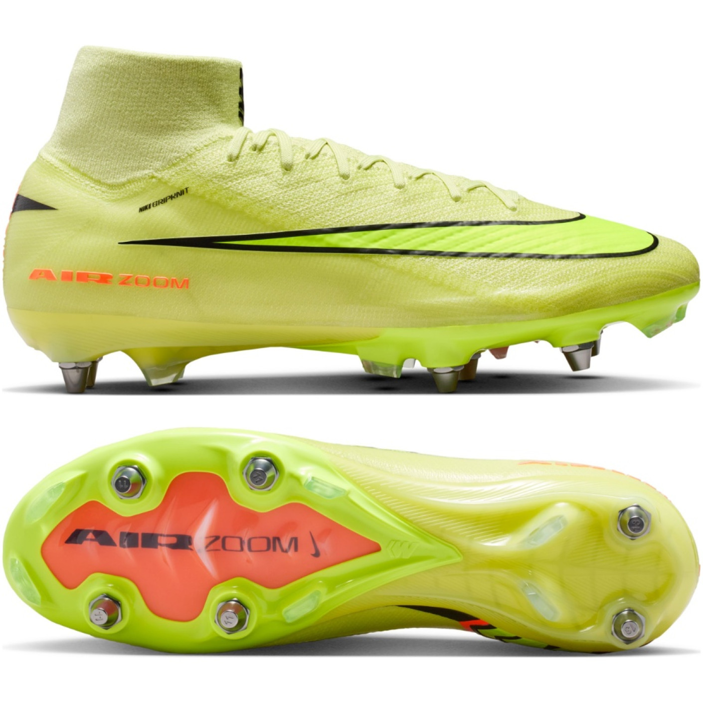 Nike Zoom Mercurial Superfly 10 Pro Crampons Vissés Chaussures de Foot (SG) Jaune Jaune Néon Orange