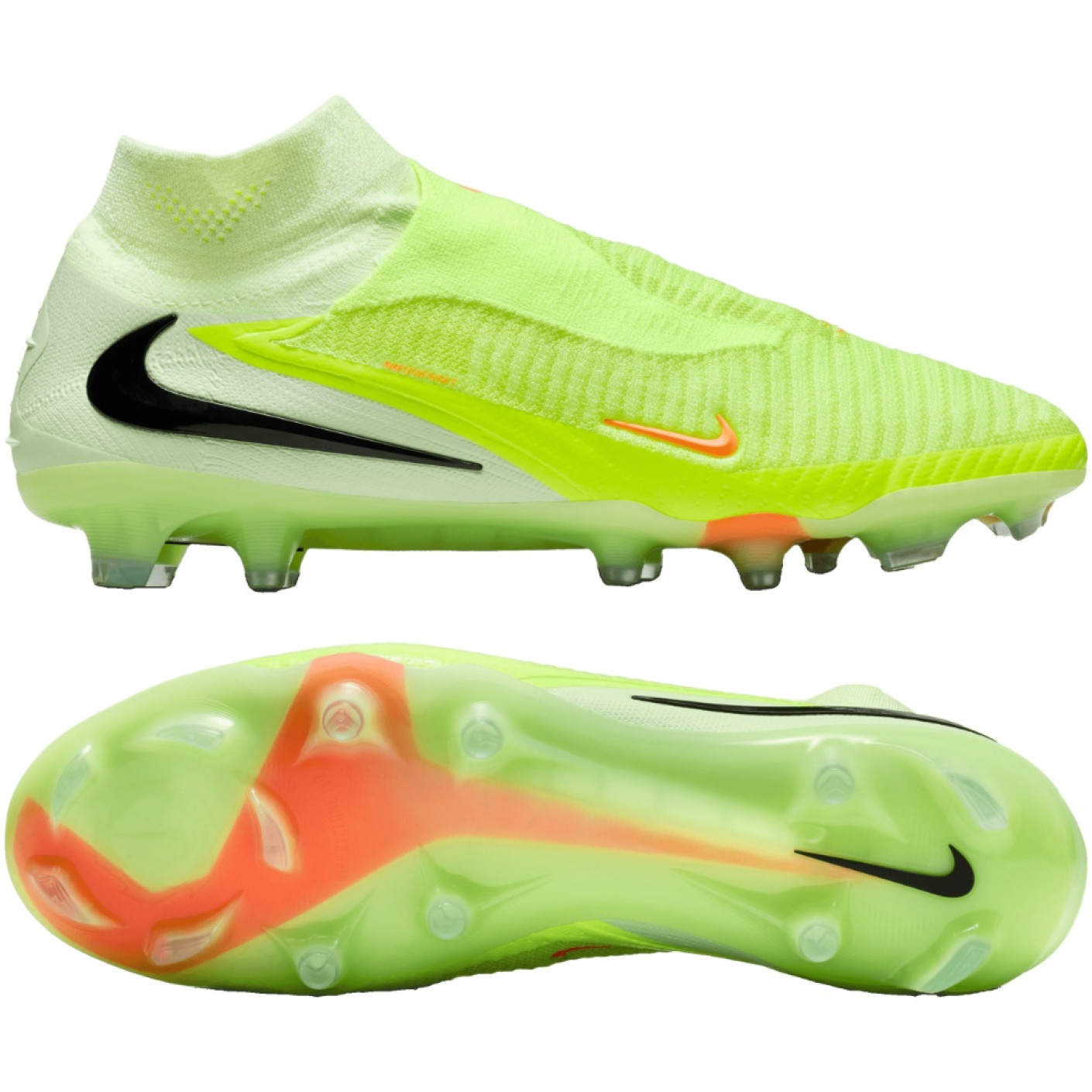 Nike Phantom 6 High Elite Gras Voetbalschoenen (FG) Geel Oranje Zwart