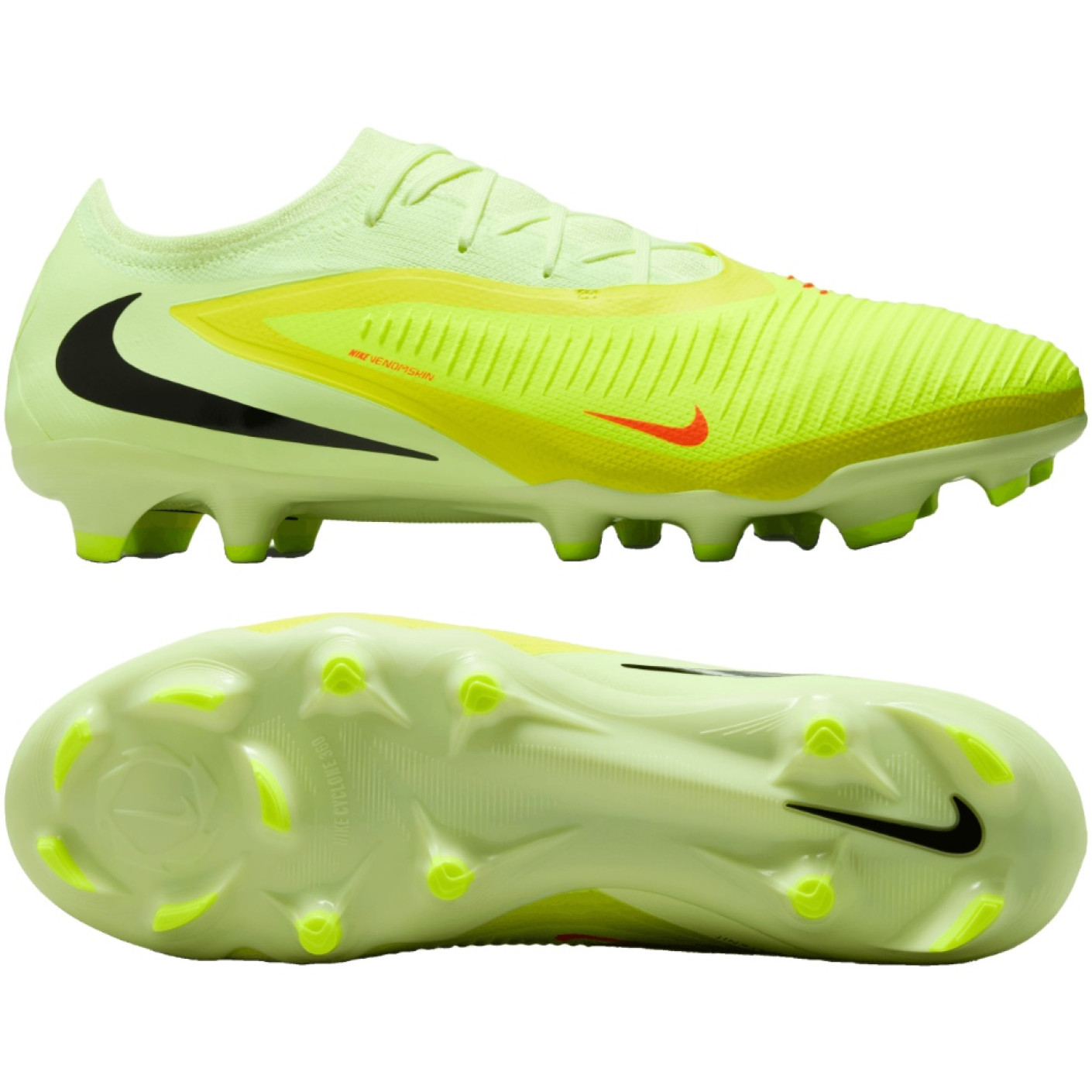Nike Phantom 6 Low Pro Gazon Naturel Chaussures de Foot (FG) Jaune Orange Noir