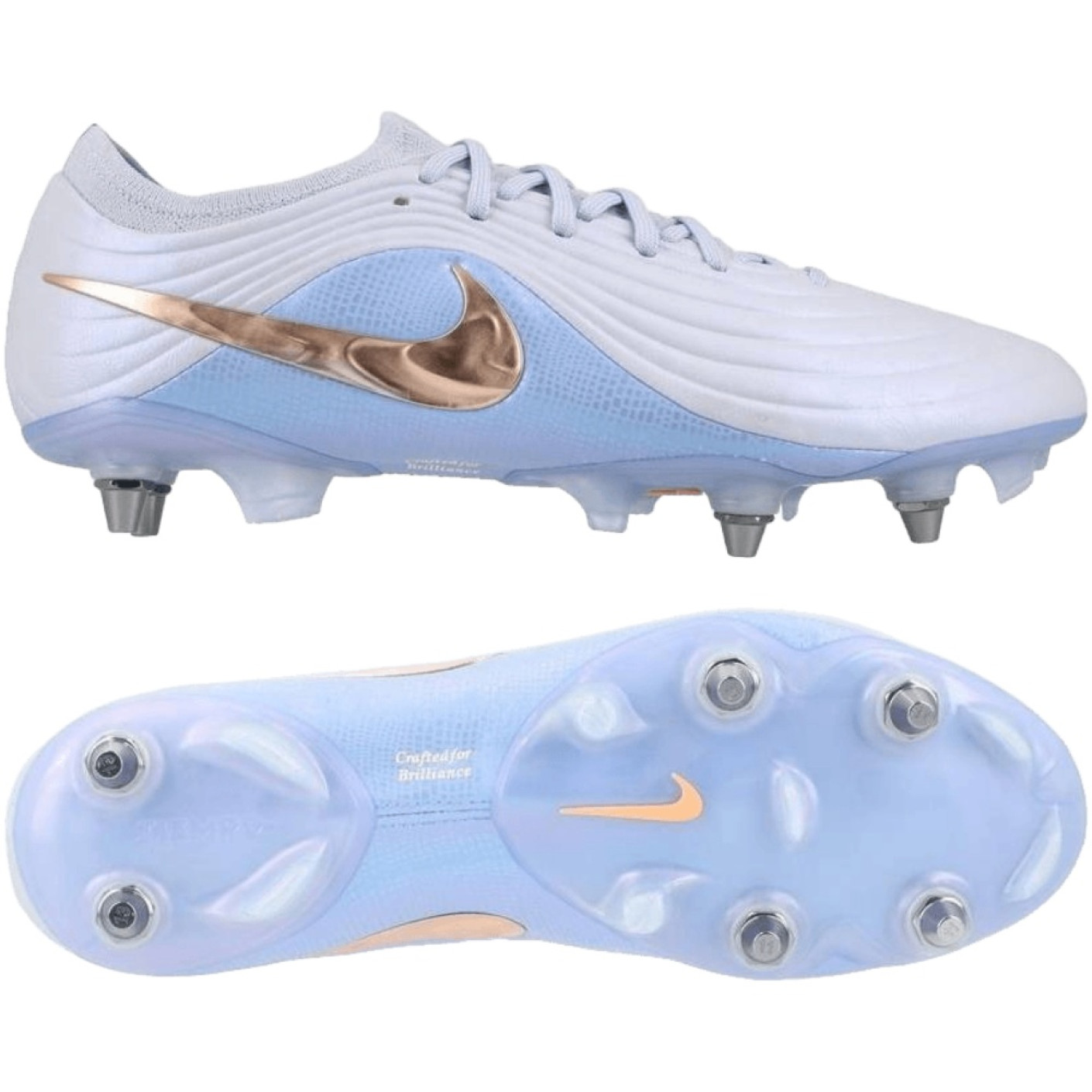 Nike Tiempo Maestro LV8 Elite Crampons Vissés Chaussures de Foot (SG) Bleu Clair Bleu-Violet Bronze