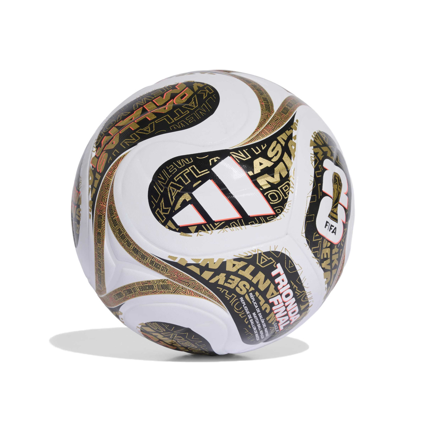 adidas CDM 2026 Trionda League Ballon de Foot Blanc Noir Doré