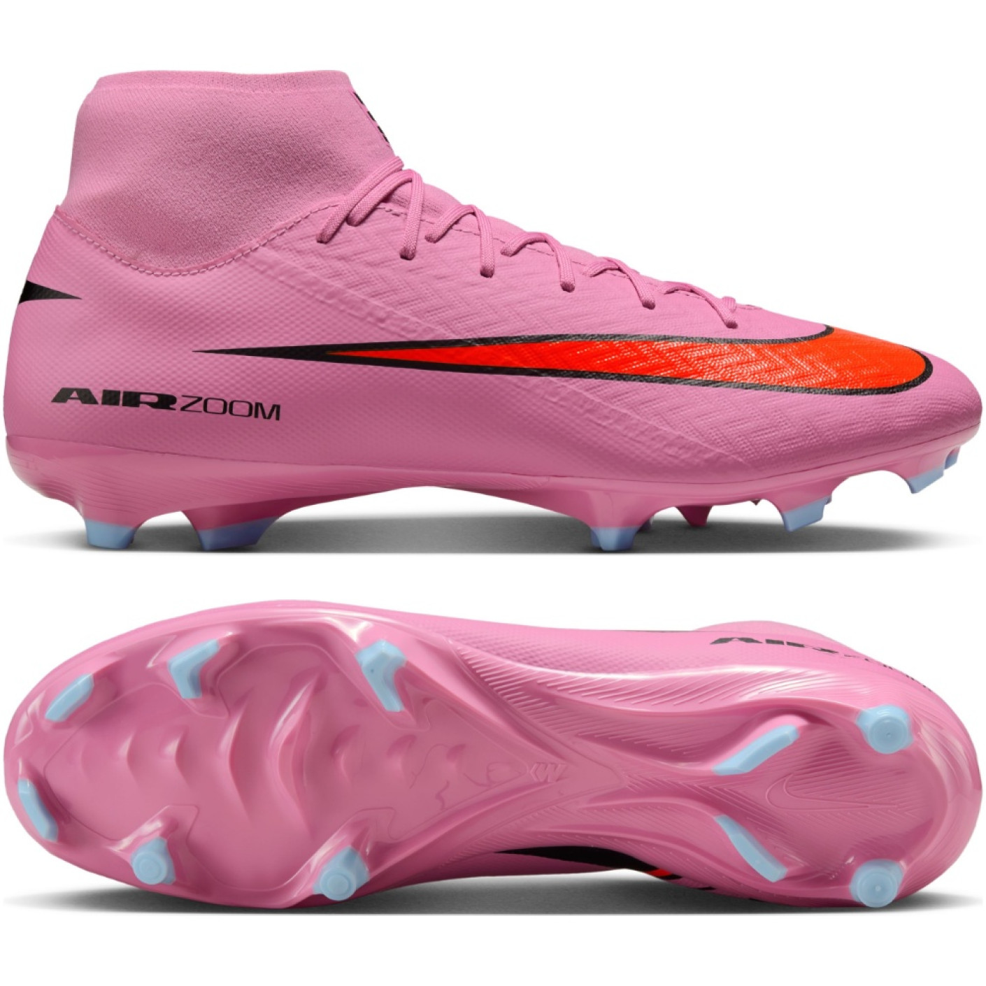 Nike Zoom Mercurial Superfly 10 Academy Gras / Kunstgras Voetbalschoenen (MG) Roze Felrood Lichtblauw