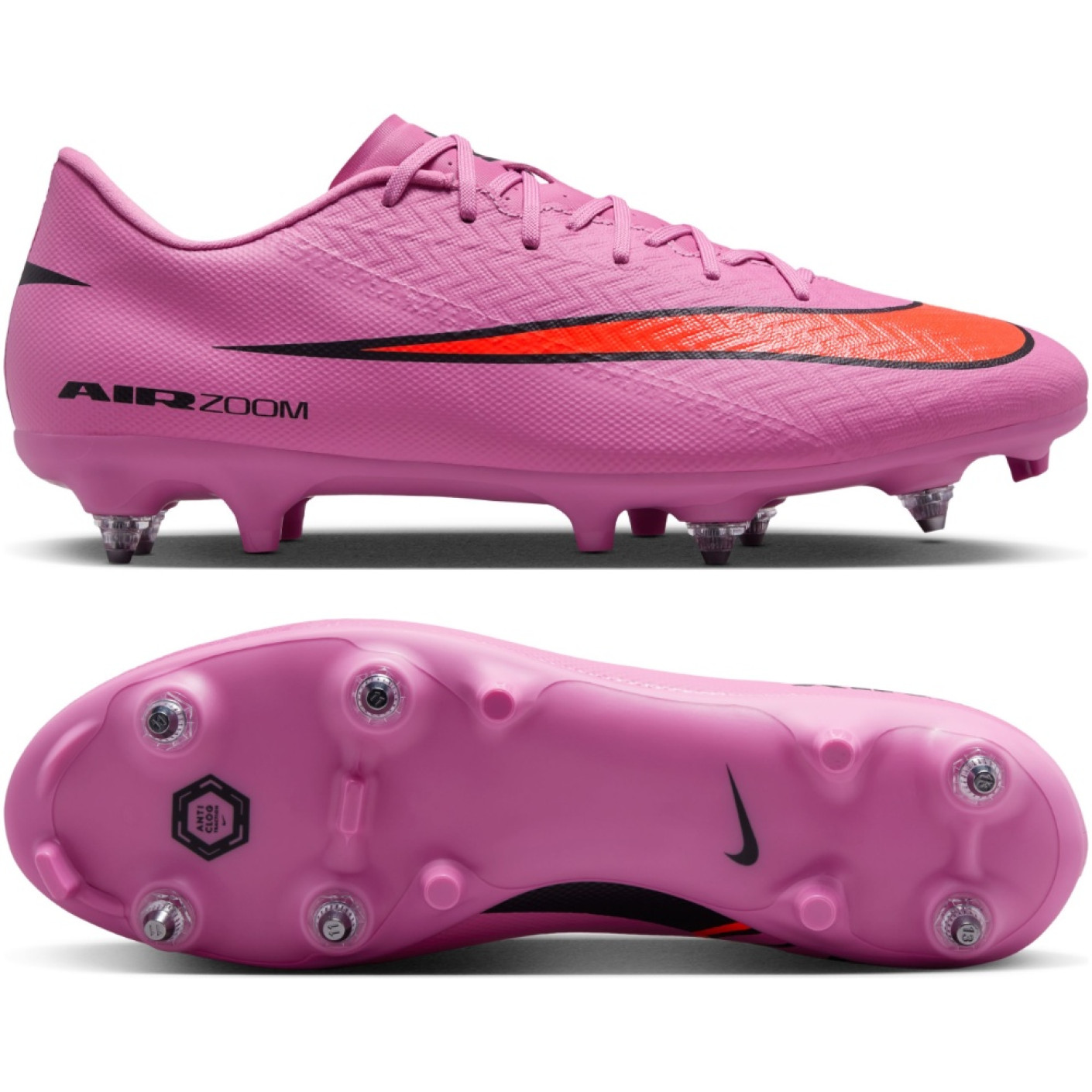 Nike Zoom Mercurial Vapor 16 Academy IJzeren-Nop Voetbalschoenen (SG) Anti-Clog Roze Felrood Lichtblauw