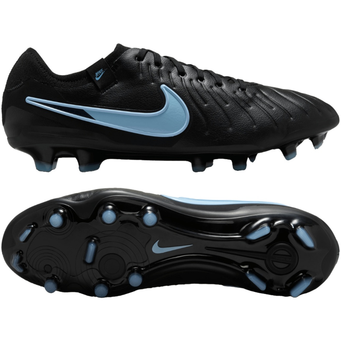 Nike Tiempo Legend 10 Pro Gras Voetbalschoenen (FG) Zwart Lichtblauw