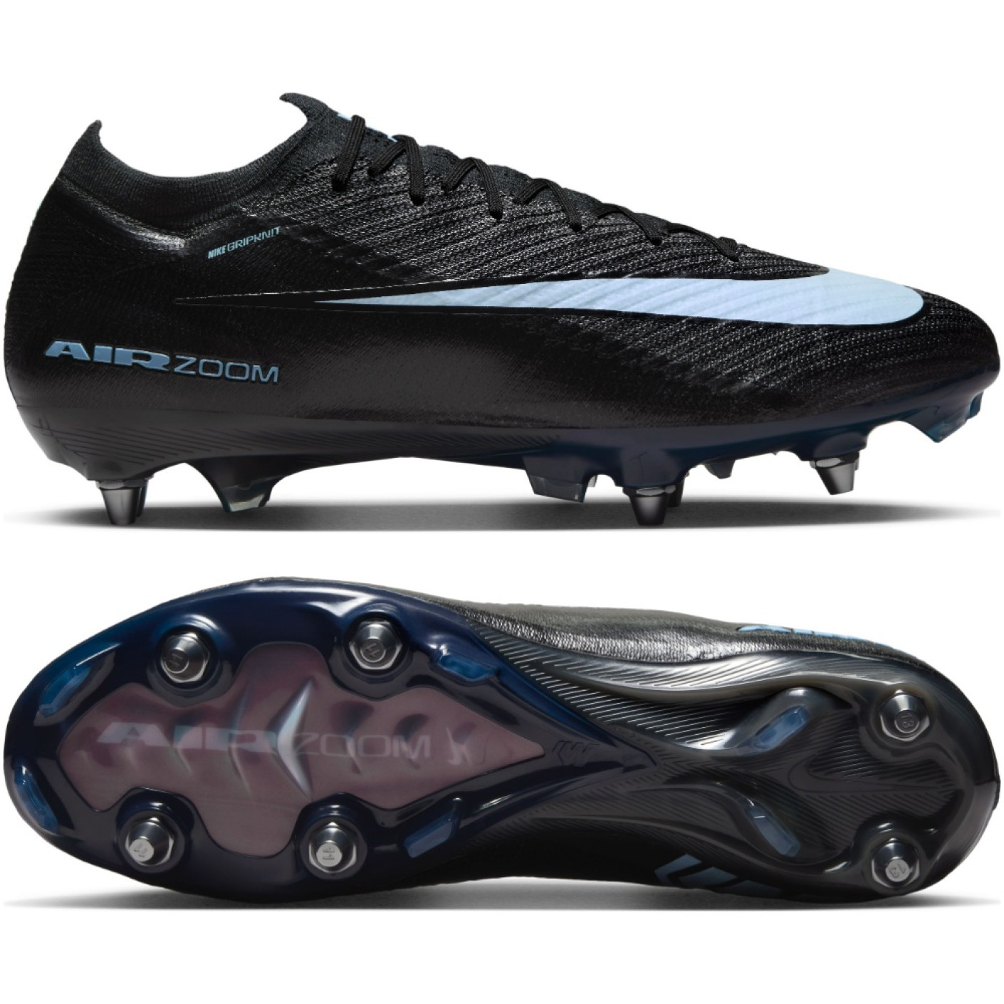 Nike Zoom Mercurial Vapor 16 Elite IJzeren-Nop Voetbalschoenen (SG) Zwart Lichtblauw