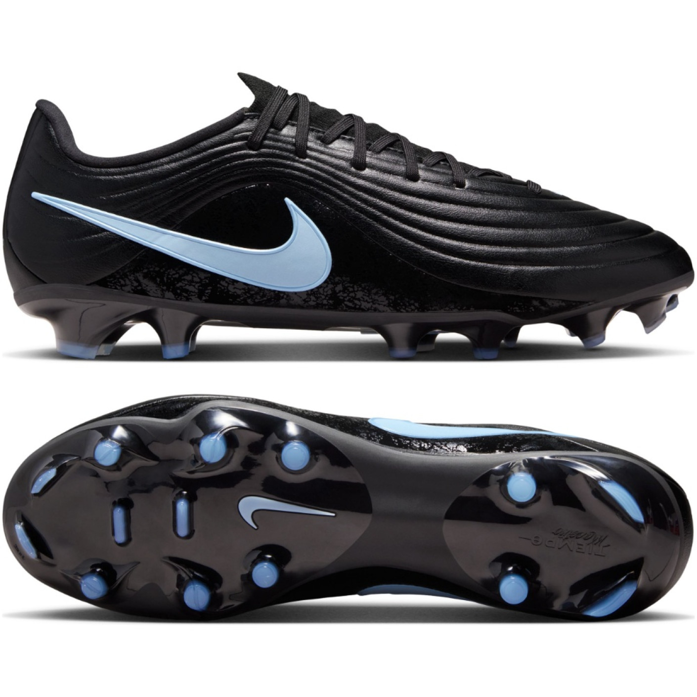 Nike Tiempo Maestro Academy Gazon Naturel Artificiel Chaussures de Foot (MG) Noir Bleu Clair