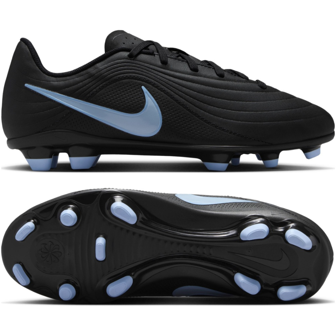 Nike Tiempo Maestro Club Gazon Naturel Artificiel Chaussures de Foot (MG) Enfants Noir Bleu Clair