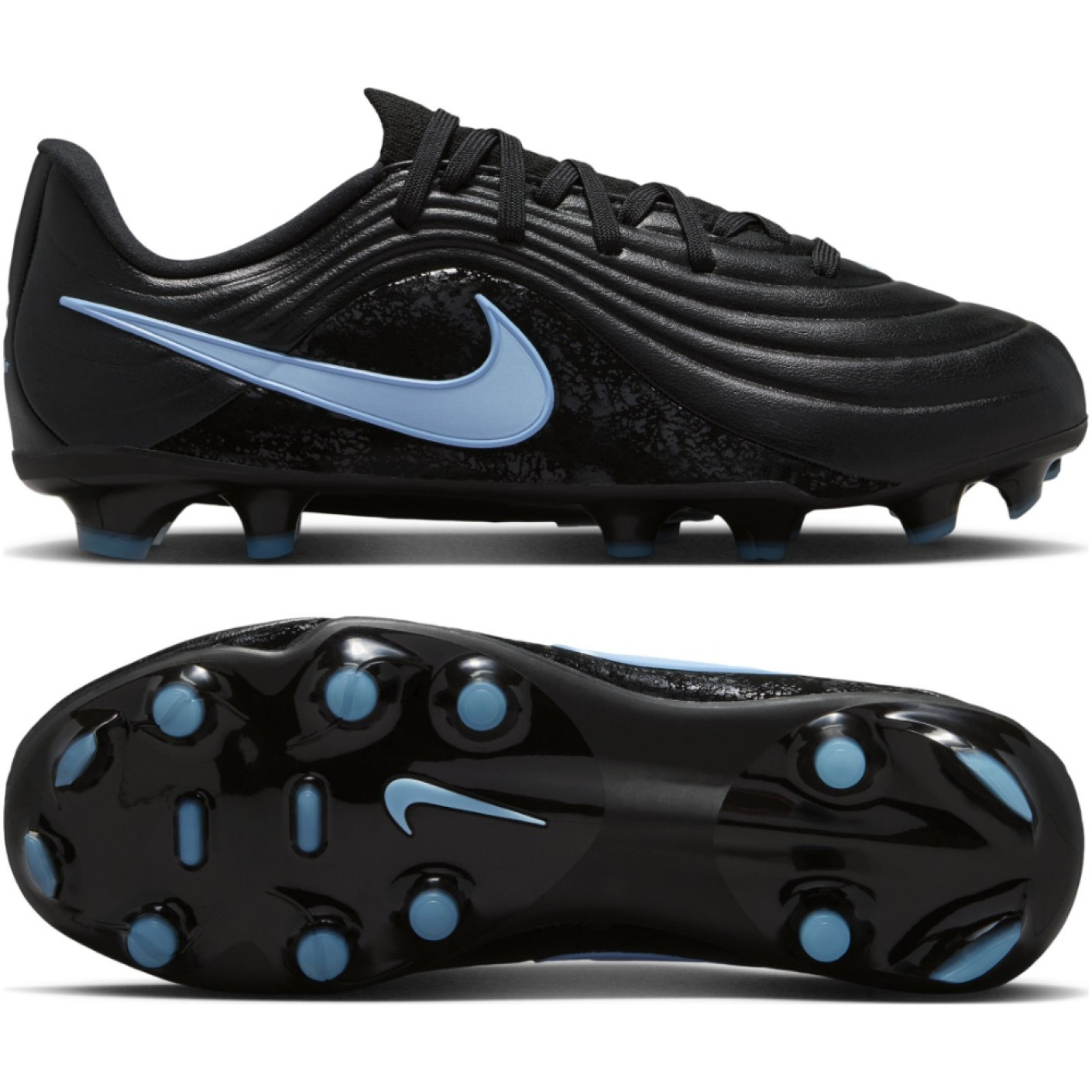 Nike Tiempo Maestro Academy Gazon Naturel Artificiel Chaussures de Foot (MG) Enfants Noir Bleu Clair