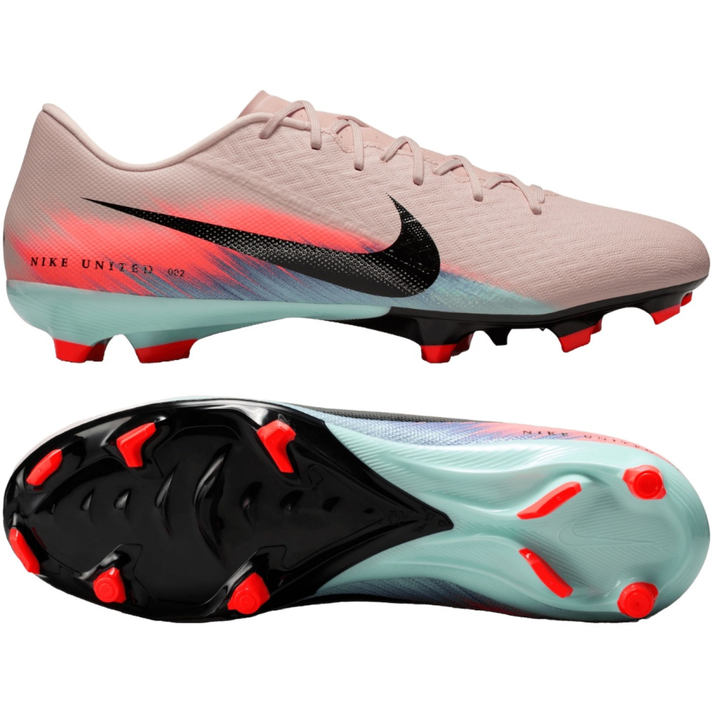 Nike Zoom Mercurial Vapor 16 Academy Gazon Naturel Artificiel Chaussures de Foot (MG) Rose Bleu Turquoise
