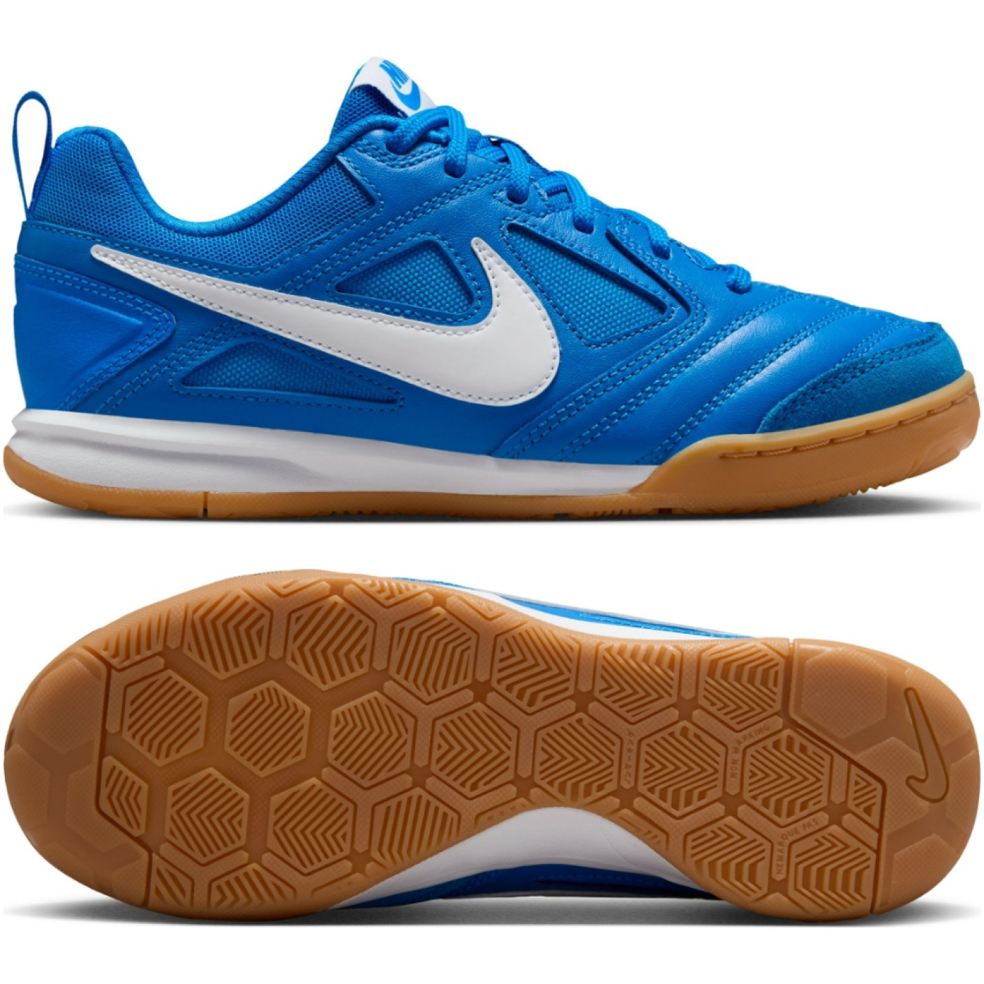 Nike Gato Chaussures de Foot en Salle (IN) Enfants Bleu Blanc Brun