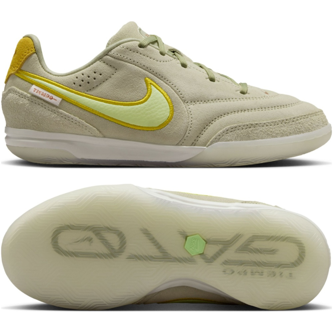Nike Tiempo Streetgato Straatvoetbalschoenen Kids Olijfgroen Lichtgroen Geel