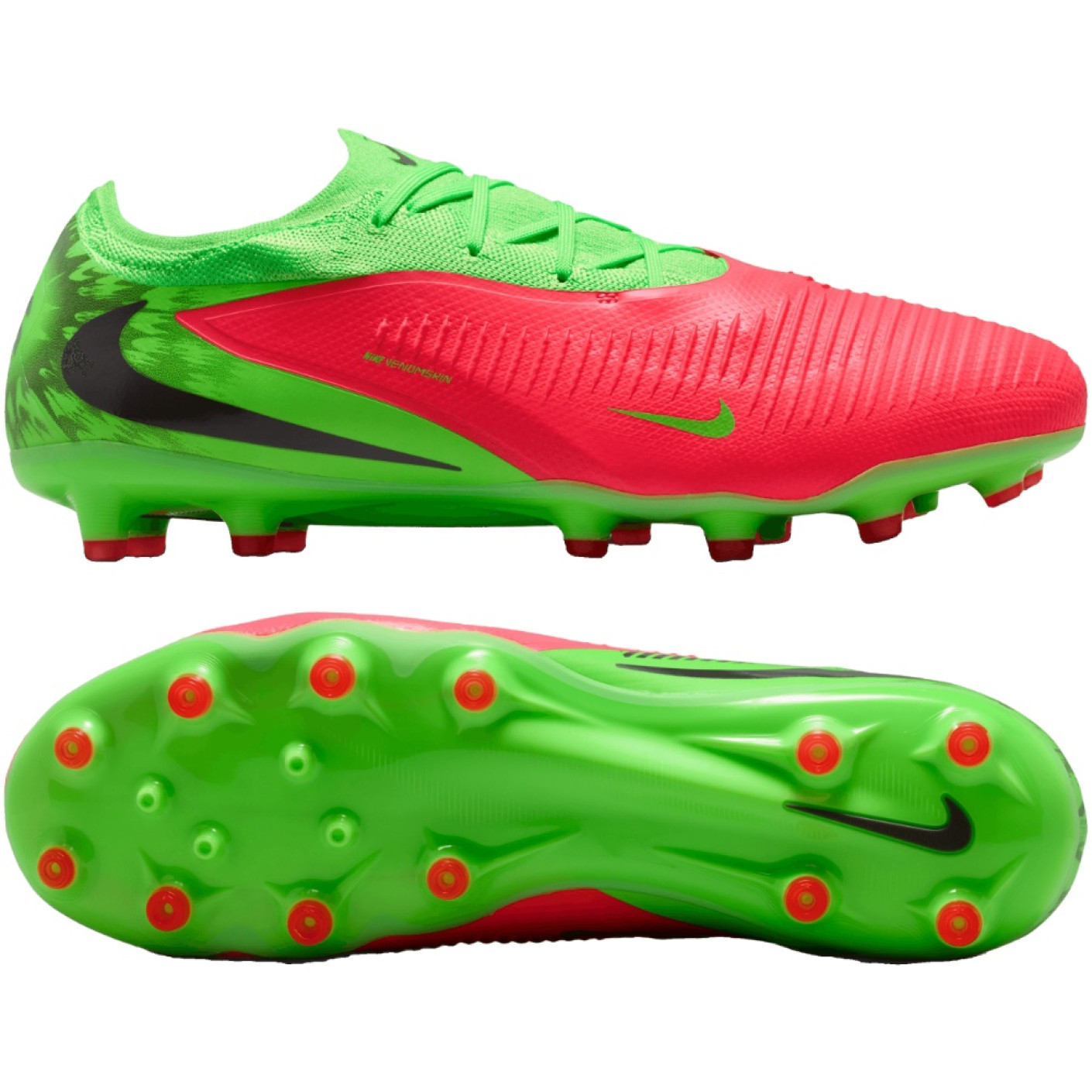 Nike Phantom 6 Low Haaland Pro Gazon Artificiel Chaussures de Foot (AG) Vert Vif Rouge Noir