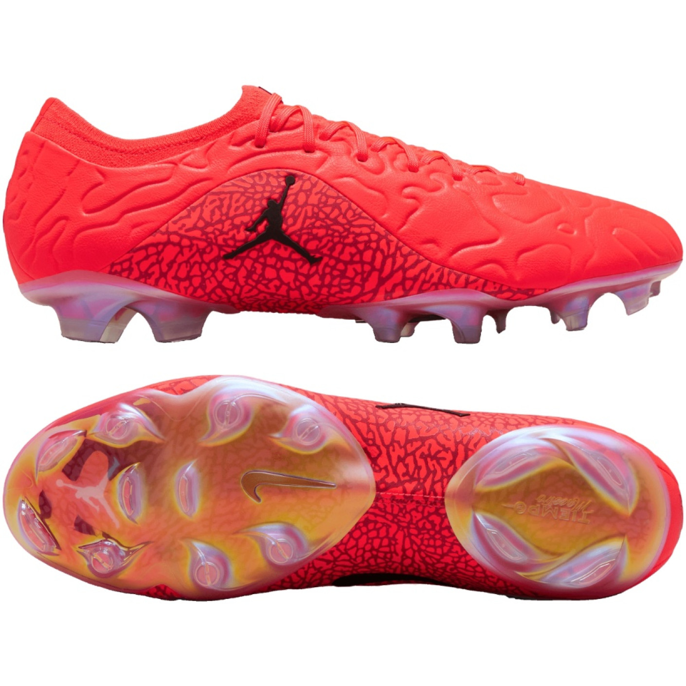 Nike Jordan Tiempo Maestro Elite SE Gazon Naturel Chaussures de Foot (FG) Rouge Vif Noir
