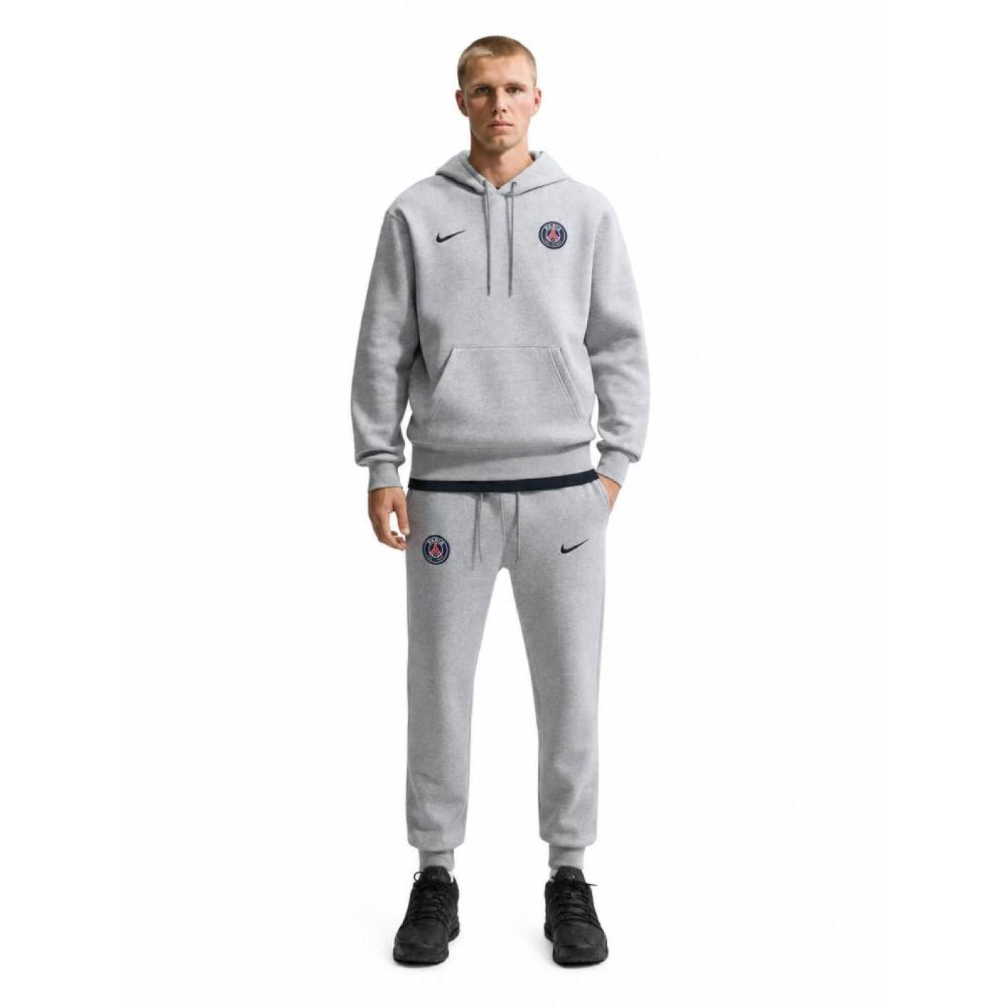 Survêtement à capuche Nike Paris Saint-Germain Club Sportswear 2026-2027 gris noir bleu foncé