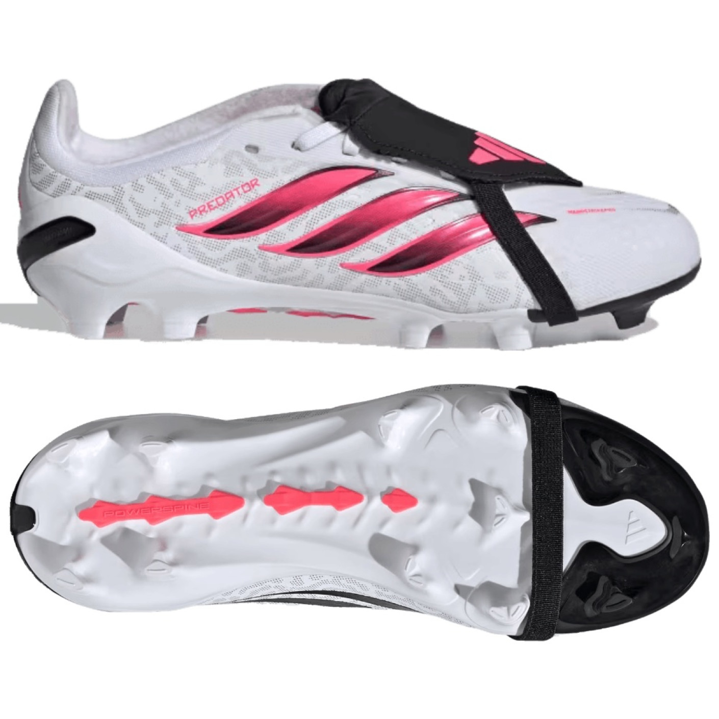 adidas Predator Elite FT Gazon Naturel Chaussures de Foot (FG) Enfants Blanc Noir Rose