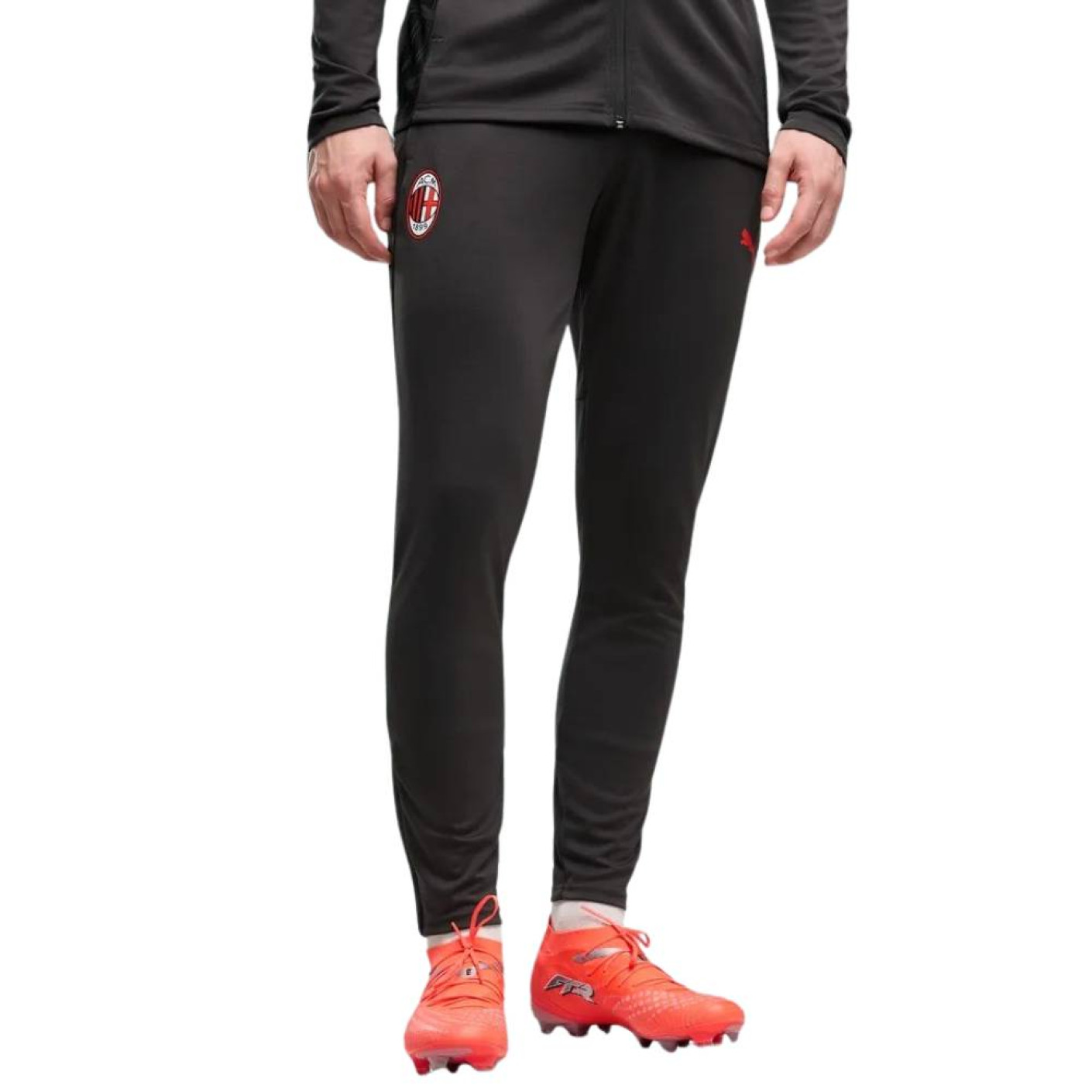 Pantalon d'entraînement PUMA AC Milan 2026-2027 gris foncé rouge