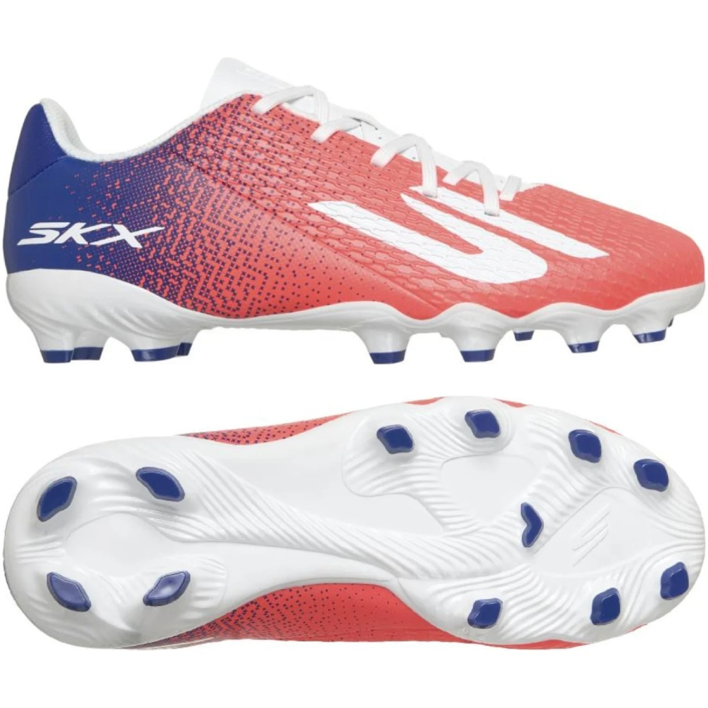 Skechers Razor 2 Academy Gazon Naturel Chaussures de Foot (FG) Blanc Rouge Vif Bleu Rose