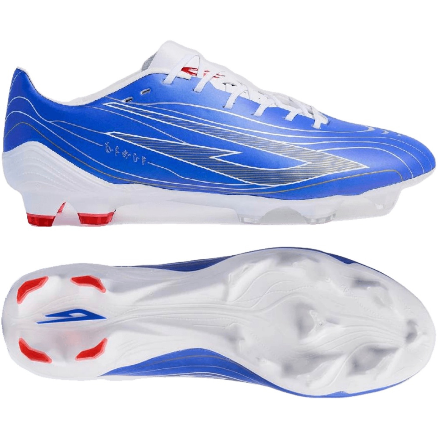 Sokito Scudetta Biotouch Chaussures de Foot Gazon Naturel (FG) Bleu Blanc Rouge