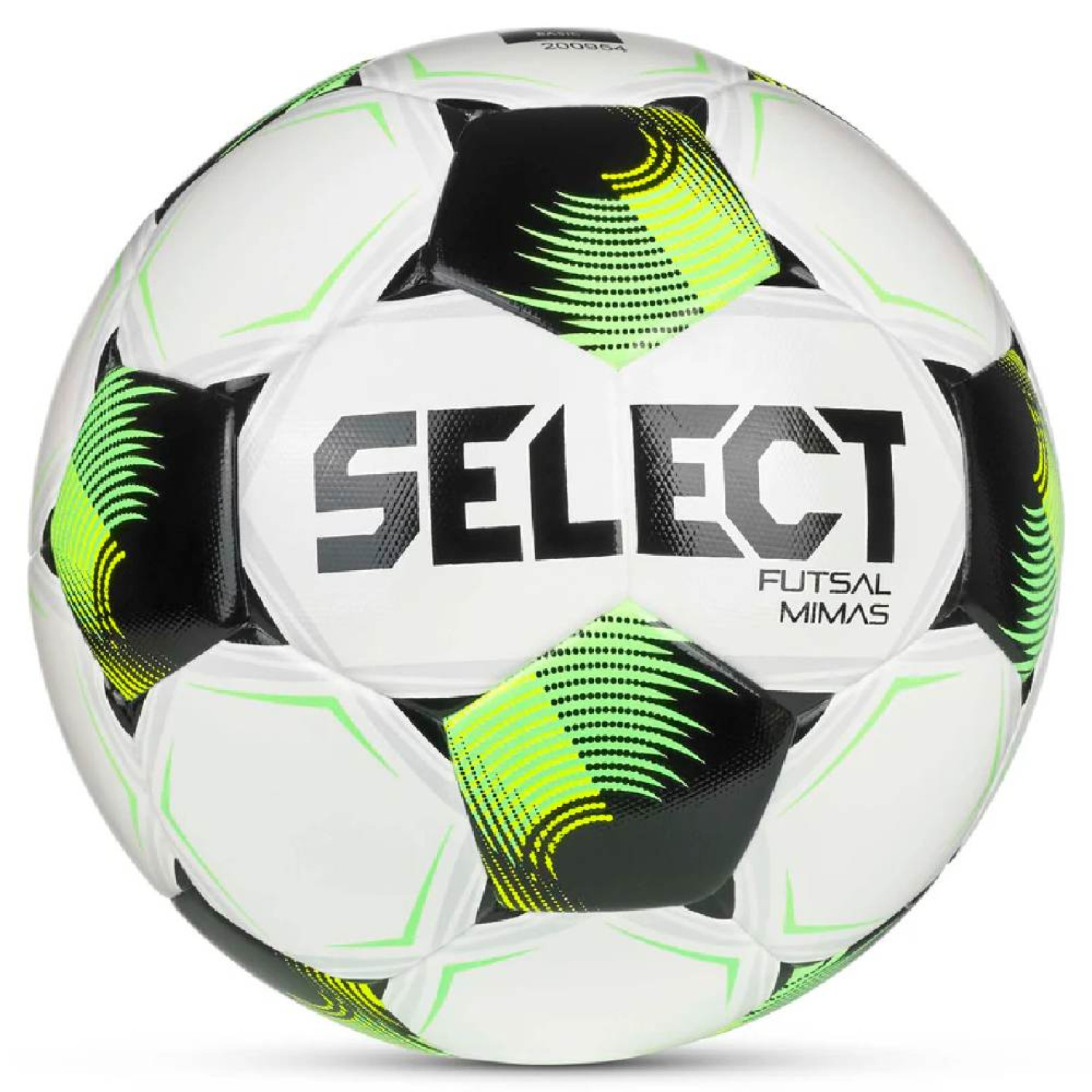 Select Futsal Mimas V26 Ballon de Foot en Salle Taille 4 Blanc Vert Vif Jaune