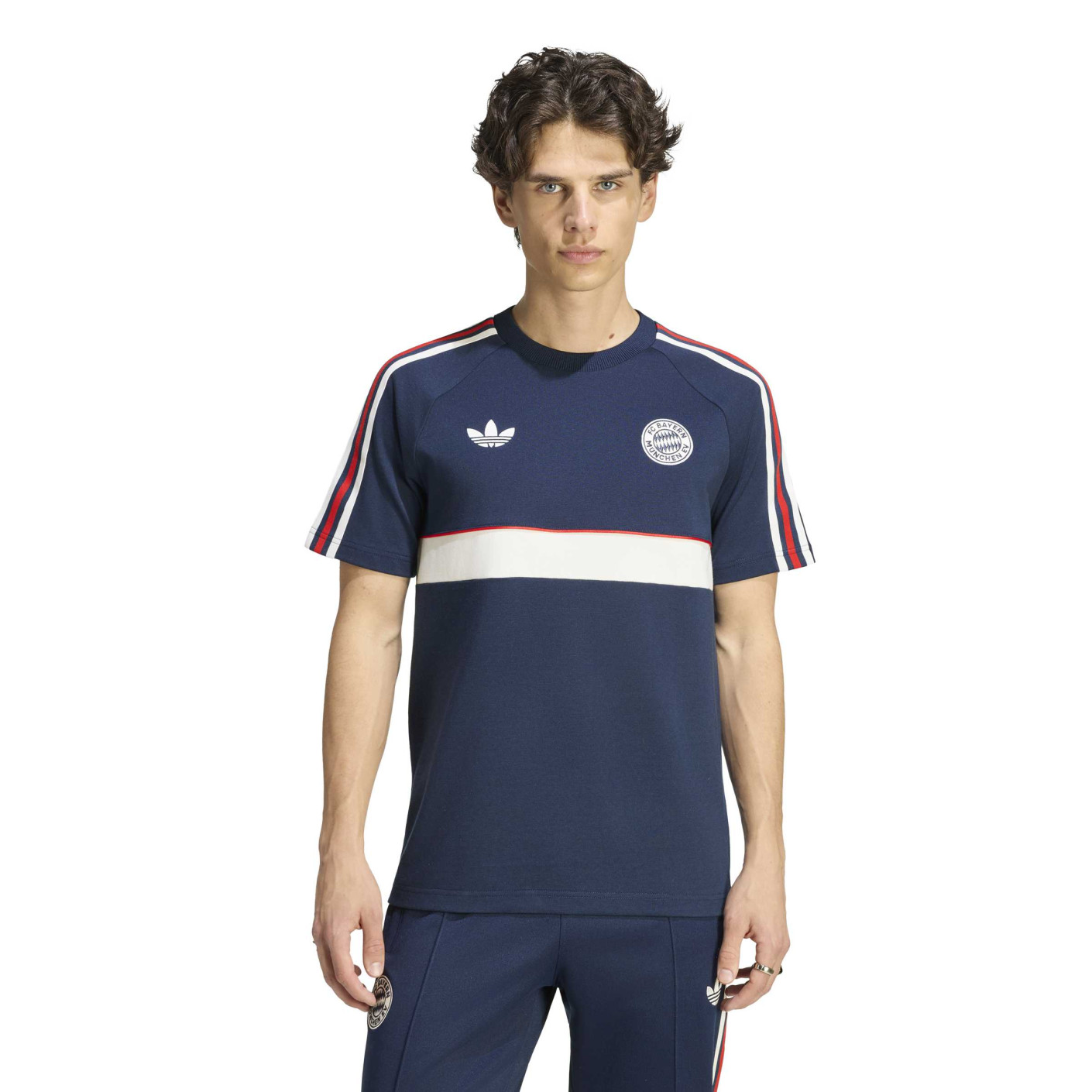 T-shirt adidas Bayern Munich Originals bleu foncé et blanc
