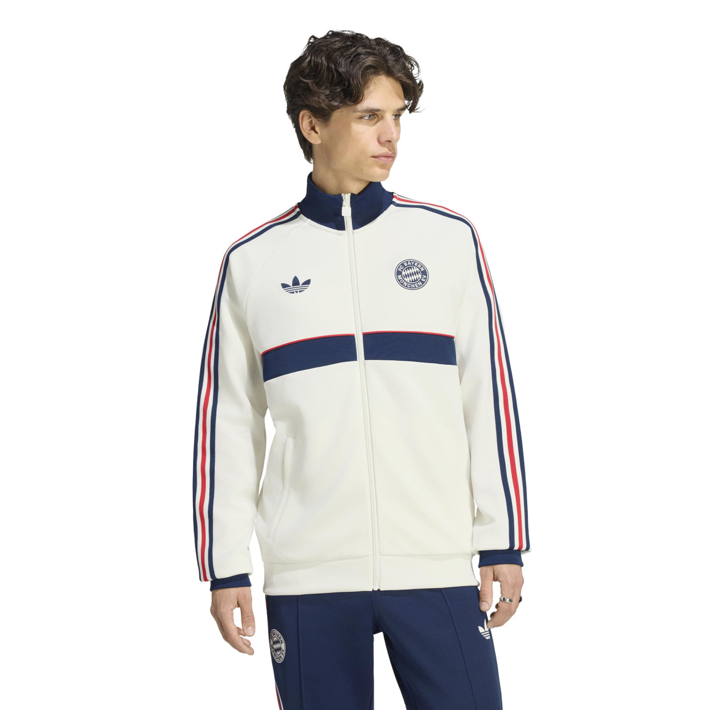 adidas Bayern München Originals Trainingsjack Wit Donkerblauw Rood