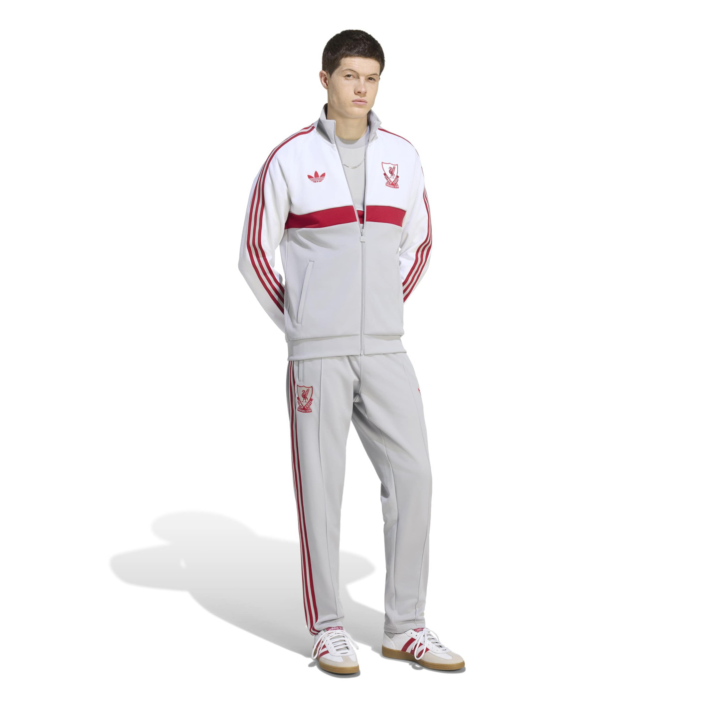 adidas Liverpool Originals Trainingspak Full-Zip Wit Grijs Rood
