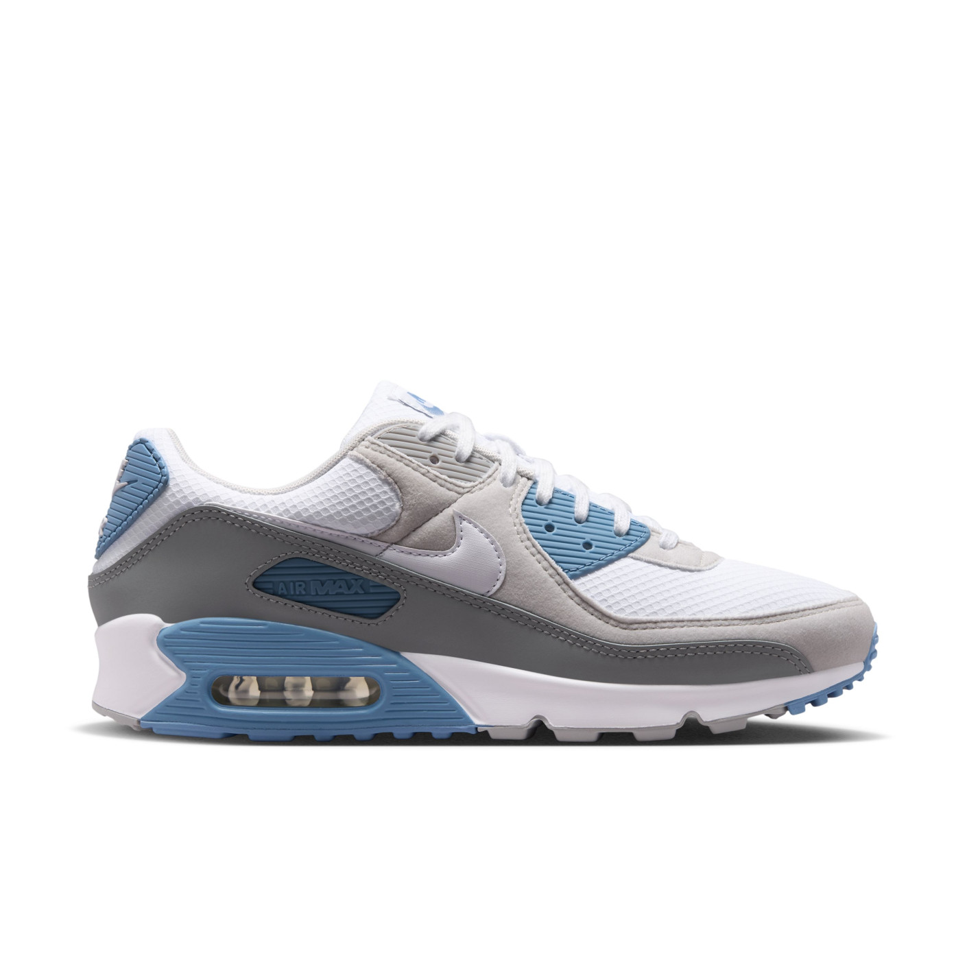 Nike Air Max 90 Baskets Blanc Gris Gris Clair Bleu