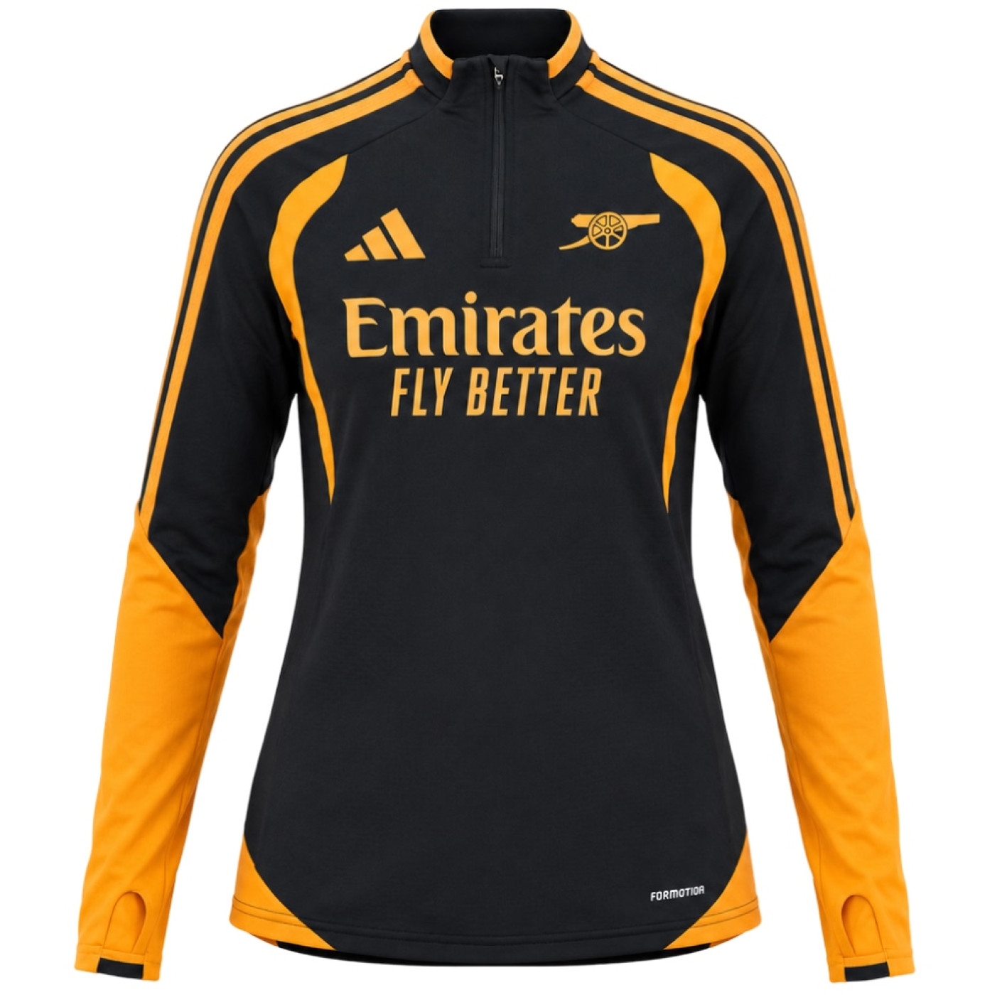 adidas Arsenal Haut d'Entraînement 1/4-Zip 2026-2027 Femmes Noir Orange