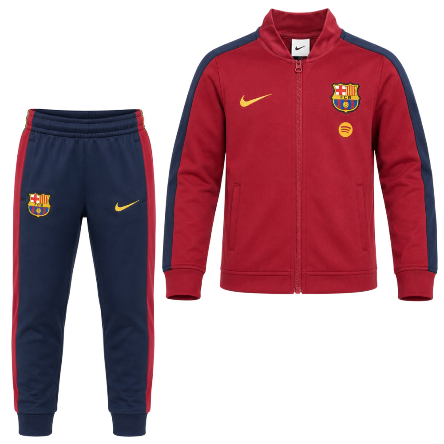 Nike FC Barcelone Strike Survêtement Full-Zip 2026-2027 Tout-Petits Rouge Bleu Foncé Jaune