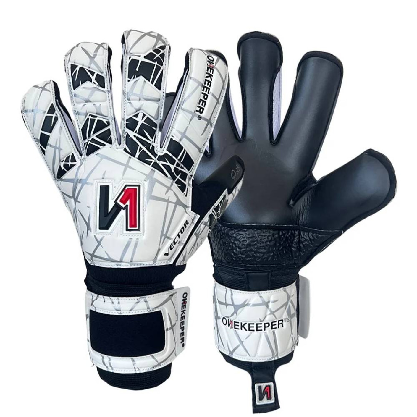 Onekeeper Vector Evolution Gants de Gardien de But Enfants Blanc Noir Rouge