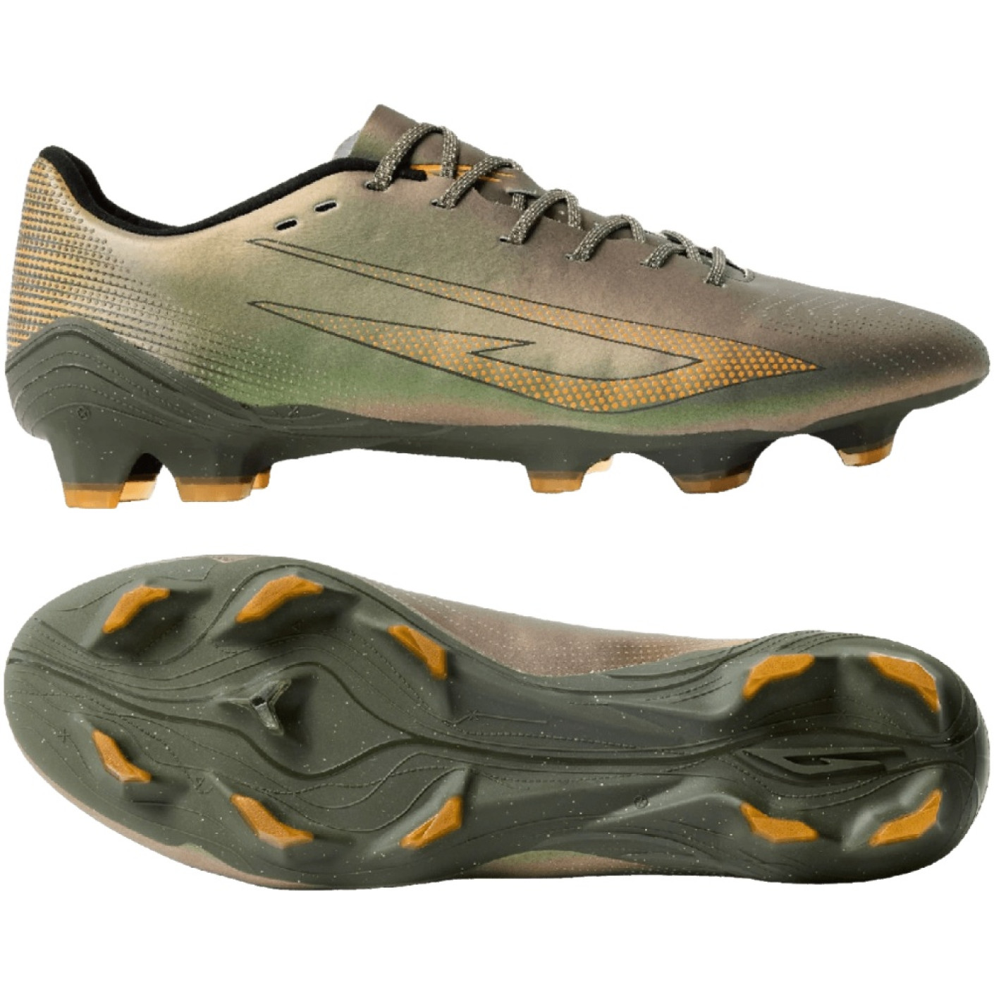 Sokito Scudetta Biotouch Chaussures de Foot Gazon Naturel (FG) Vert Émeraude Orange