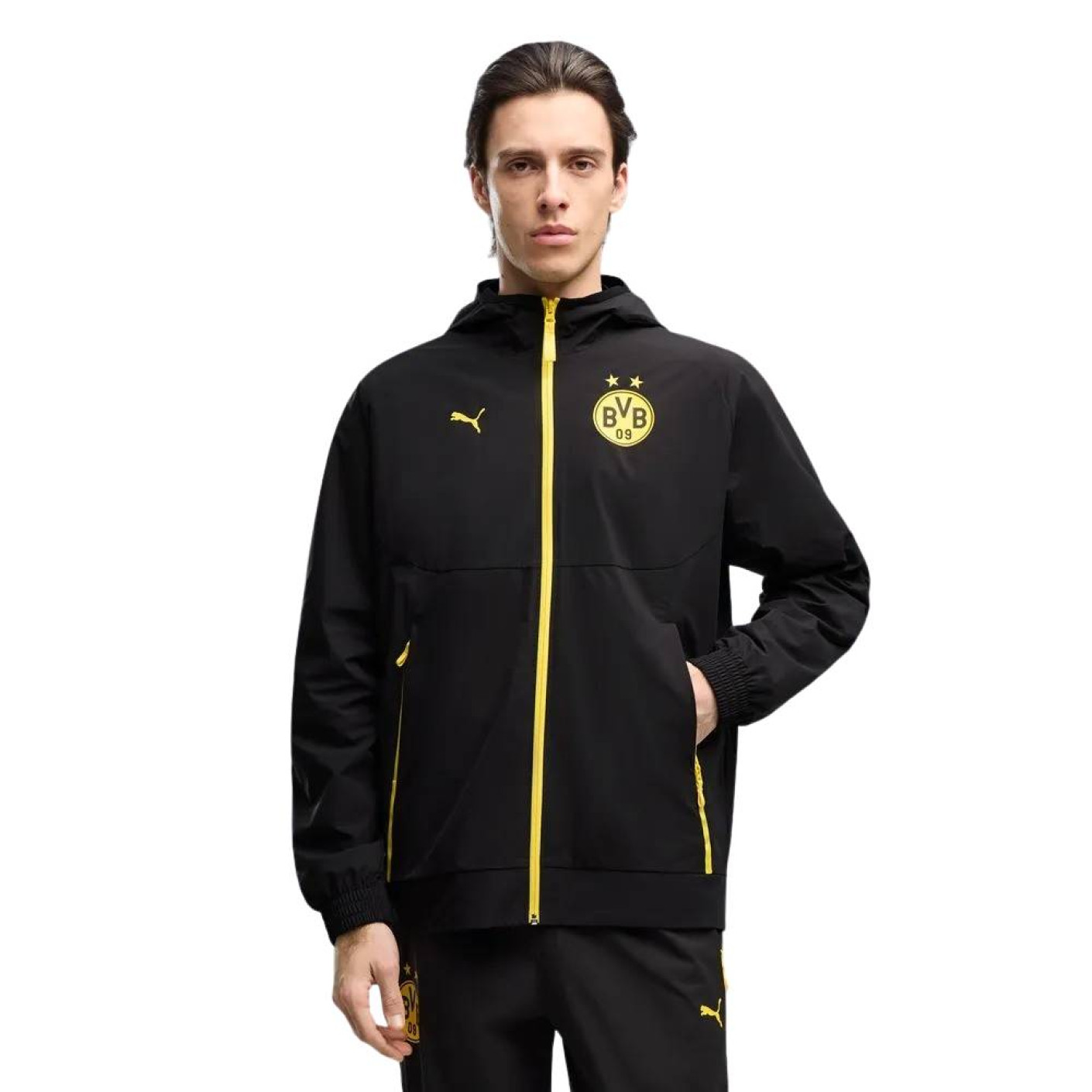 Veste d'entraînement tissée PUMA Borussia Dortmund Pumatech 2026-2027 noir jaune
