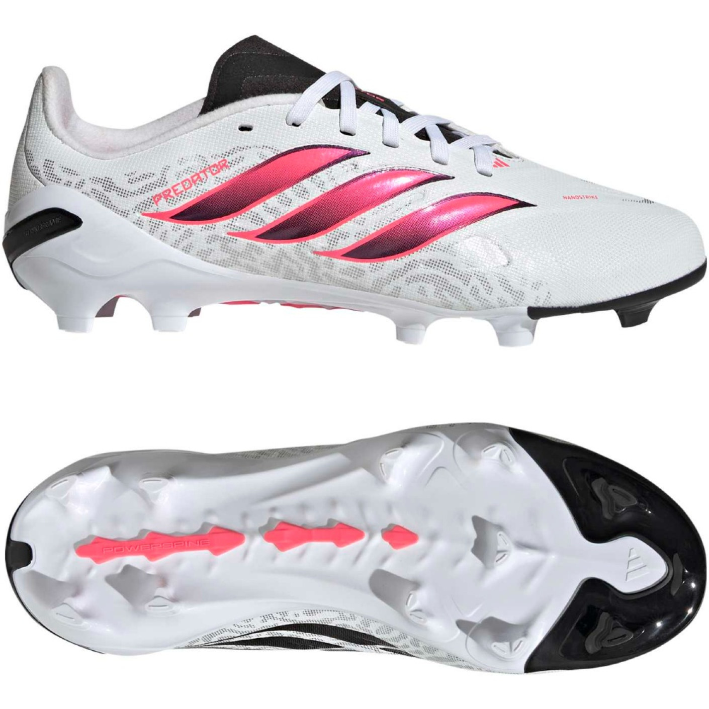 adidas Predator League Gazon Naturel Chaussures de Foot (FG) Enfants Blanc Noir Rose