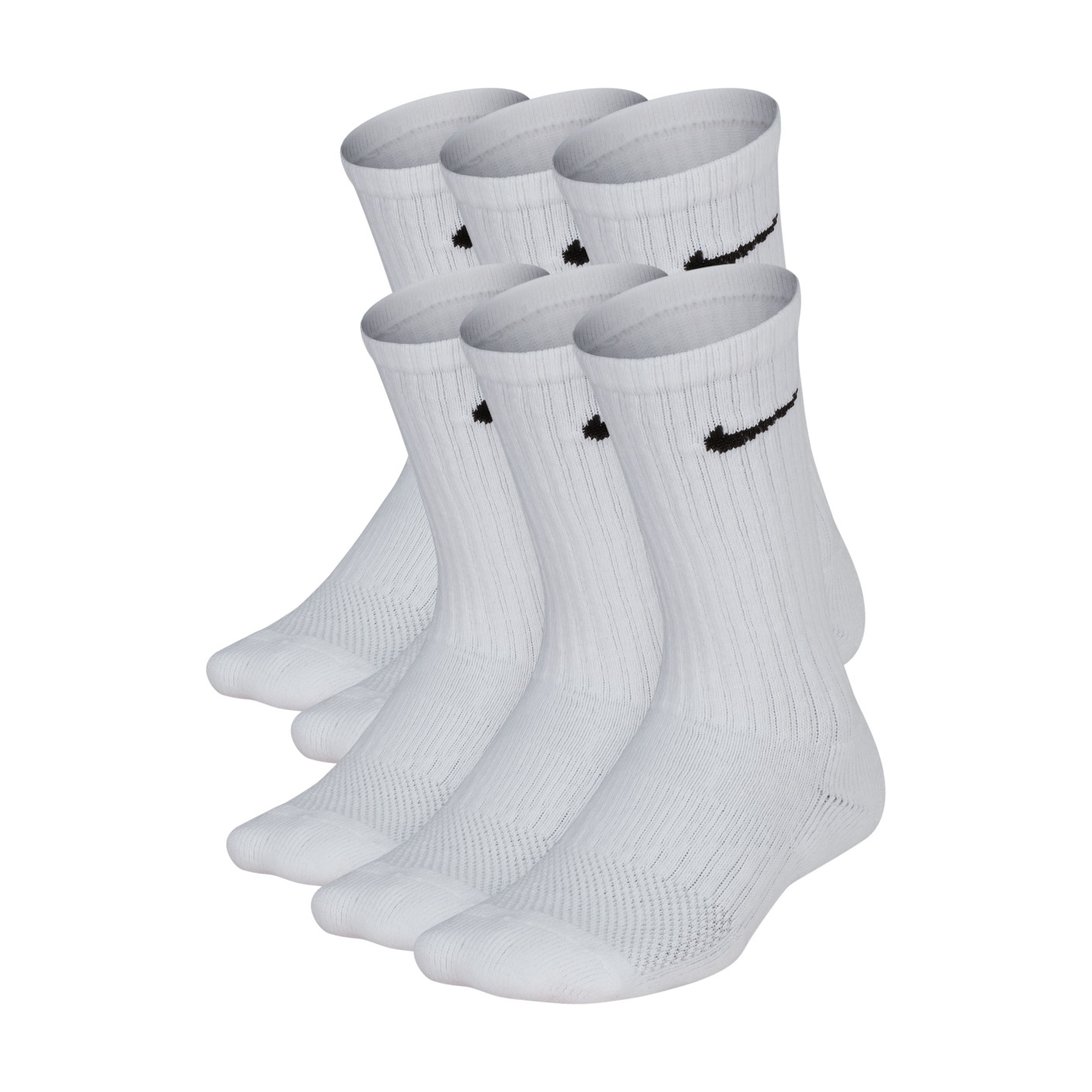 Nike Everyday Gevoerde Crew Sokken 6-Pack Kids Wit Zwart