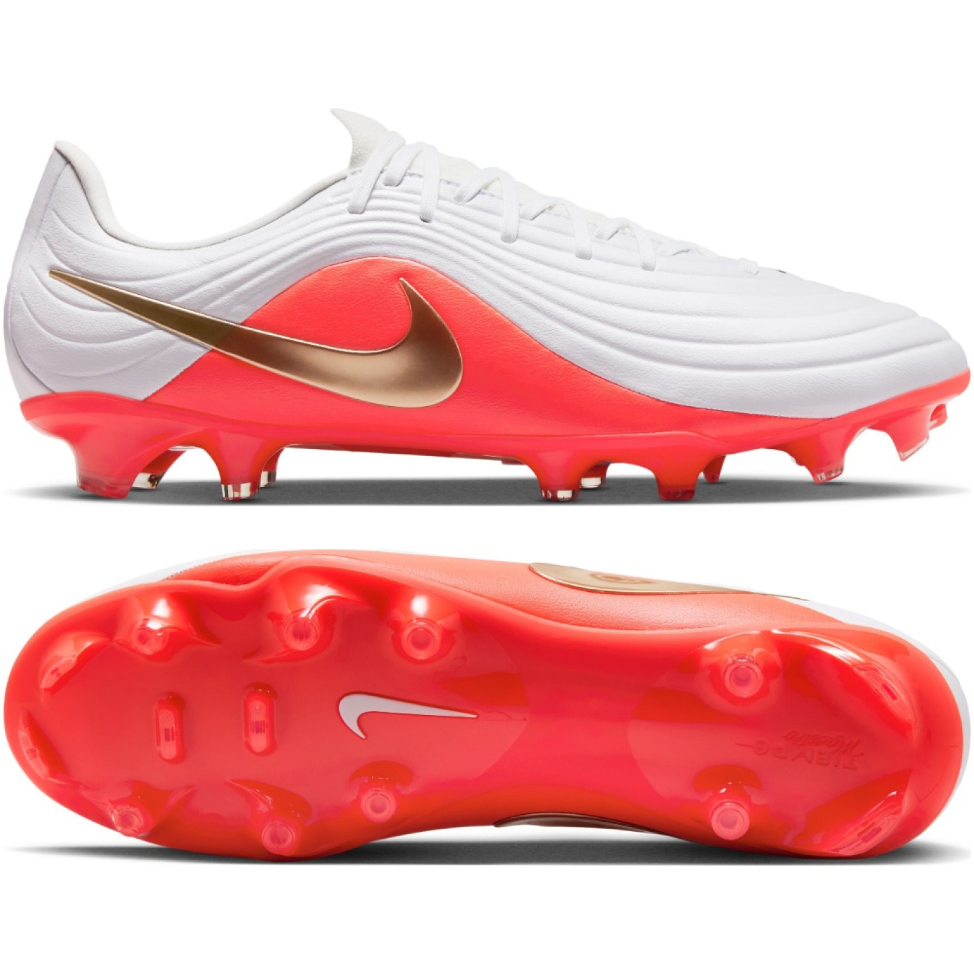Nike Tiempo Maestro Academy Gras / Kunstgras Voetbalschoenen (MG) Wit Felrood Goud