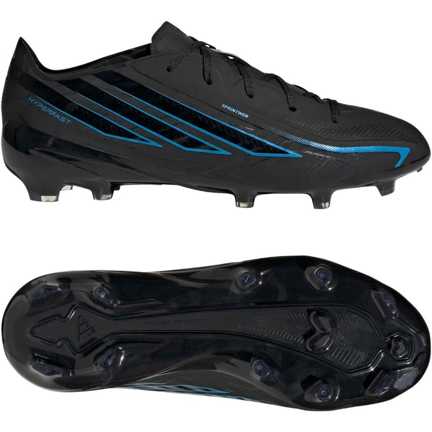 adidas F50 Hyperfast Elite Gazon Naturel Chaussures de Foot (FG) Enfants Noir Noir Bleu