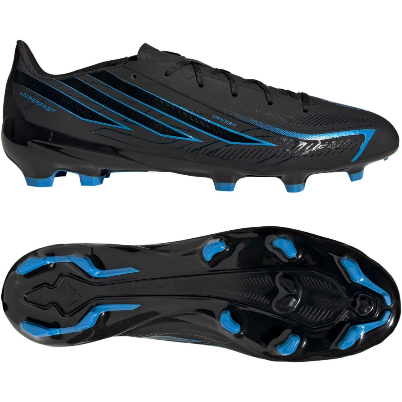 adidas F50 Hyperfast League Gras Voetbalschoenen (FG) Zwart Zwart Blauw