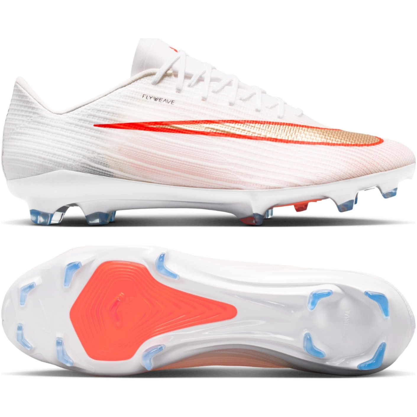 Nike Zoom Mercurial Superfly 11 Pro Gazon Naturel Chaussures de Foot (FG) Blanc Rouge Vif Doré