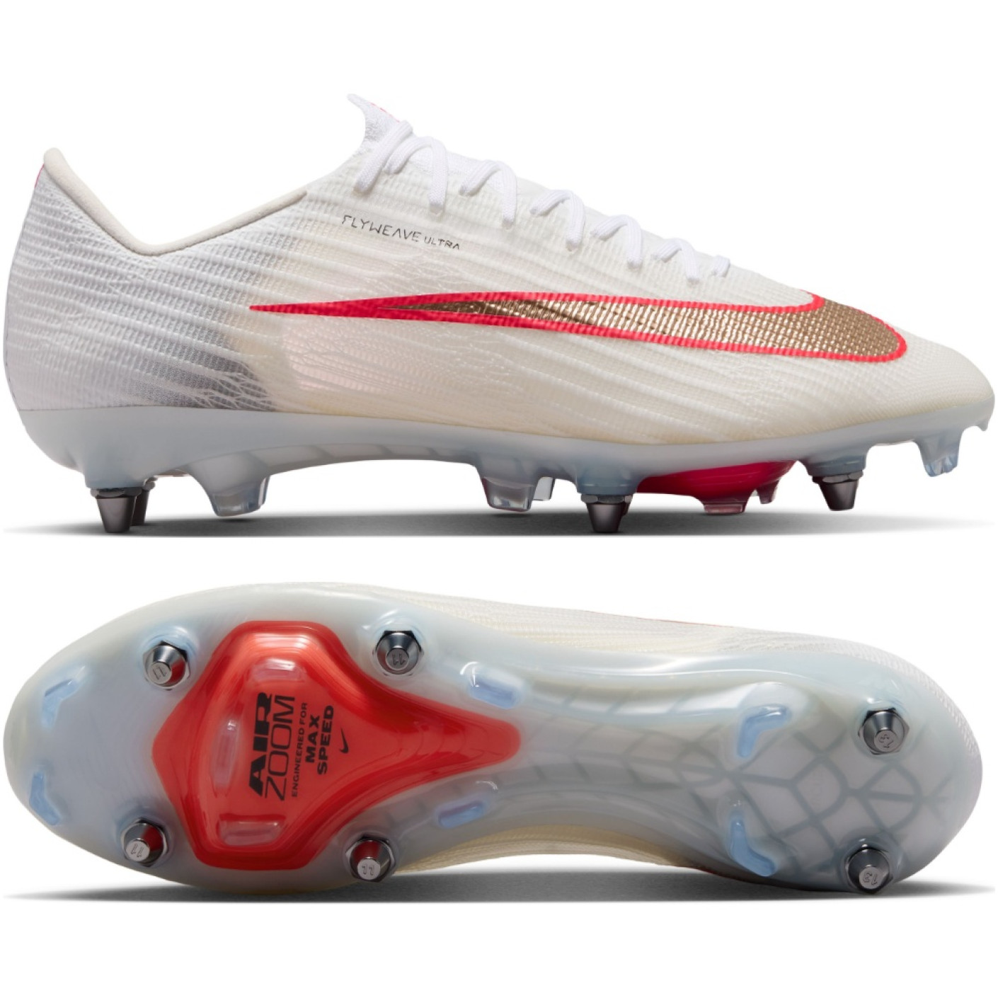 Nike Zoom Mercurial Superfly 11 Elite IJzeren-Nop Voetbalschoenen (SG) Wit Felrood Goud