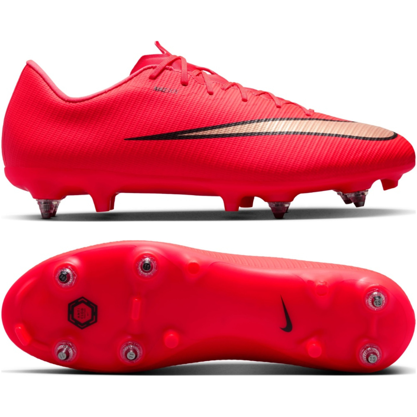 Nike Mercurial Vapor 17 Academy IJzeren-Nop Voetbalschoenen (SG) Anti-Clog Felrood Zwart Goud