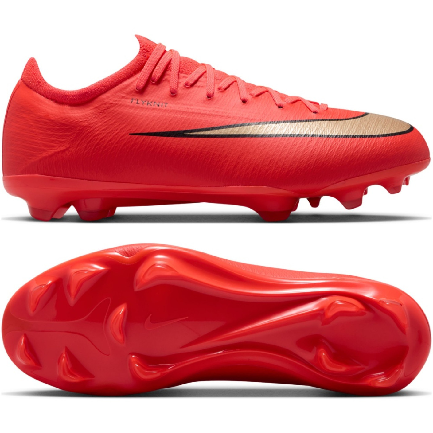 Nike Mercurial Vapor 17 Pro Gras Voetbalschoenen (FG) Kids Felrood Zwart Goud