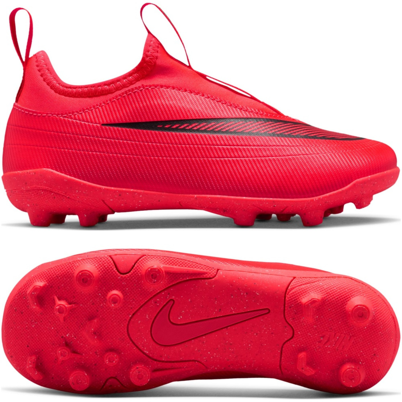 Nike Mercurial Vapor 17 Club Flex Gazon Naturel Artificiel Chaussures de Foot en Salle (MG) Enfants Rouge Vif Noir Doré