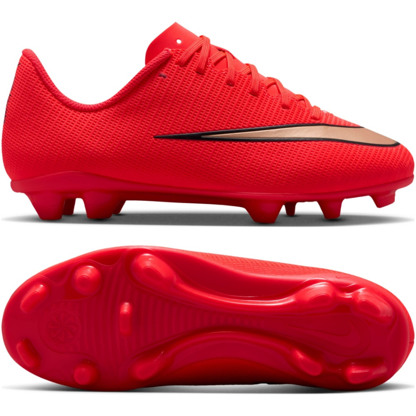 Nike Mercurial Vapor 17 Club Gras / Kunstgras Voetbalschoenen (MG) Kids Felrood Zwart Goud