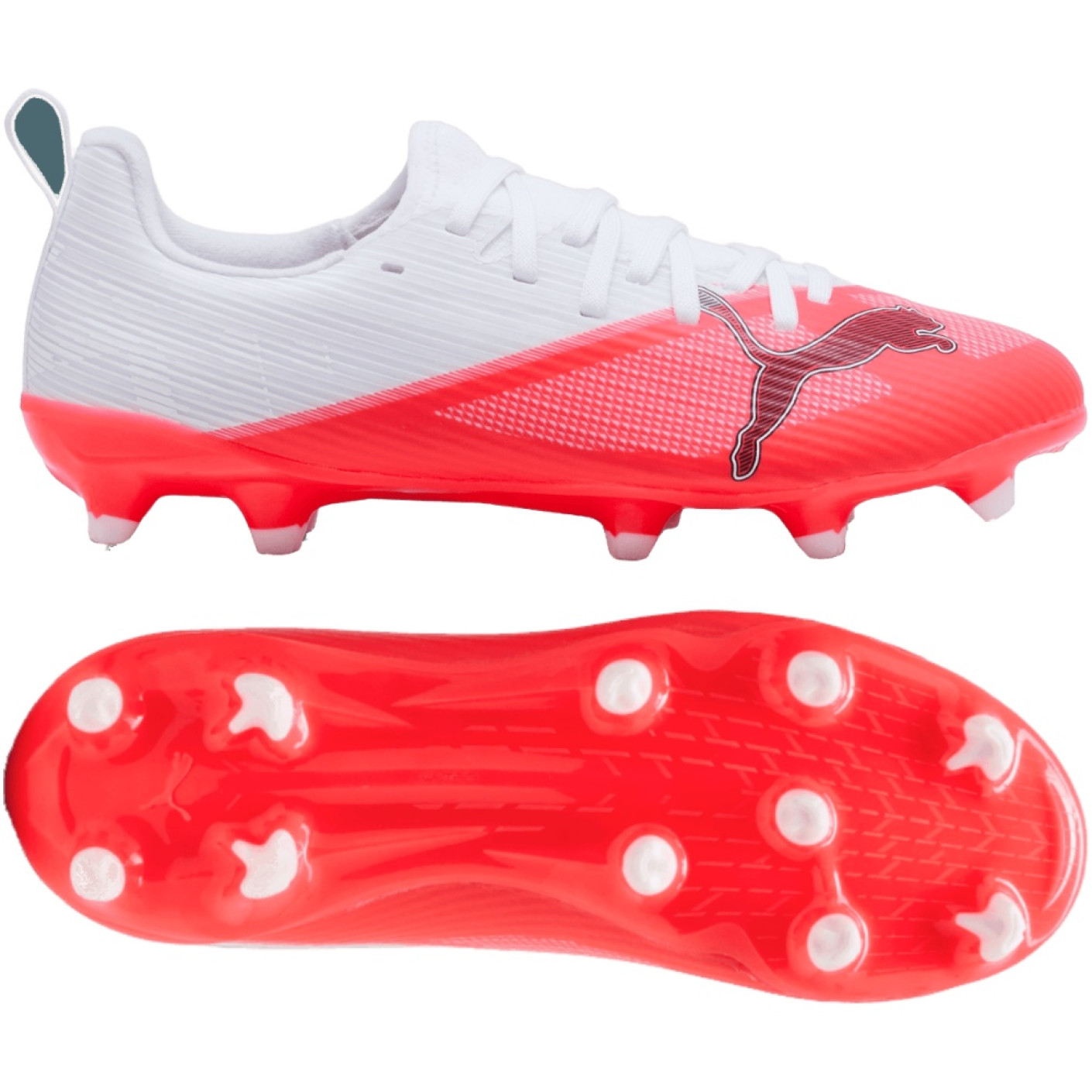 PUMA Ultra 7 Match Gras / Kunstgras Voetbalschoenen (MG) Kids Wit Felrood Zwart