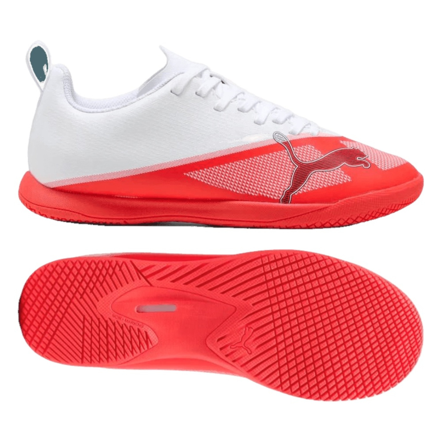 PUMA Ultra 7 Play Zaalvoetbalschoenen (IN) Kids Wit Felrood Zwart