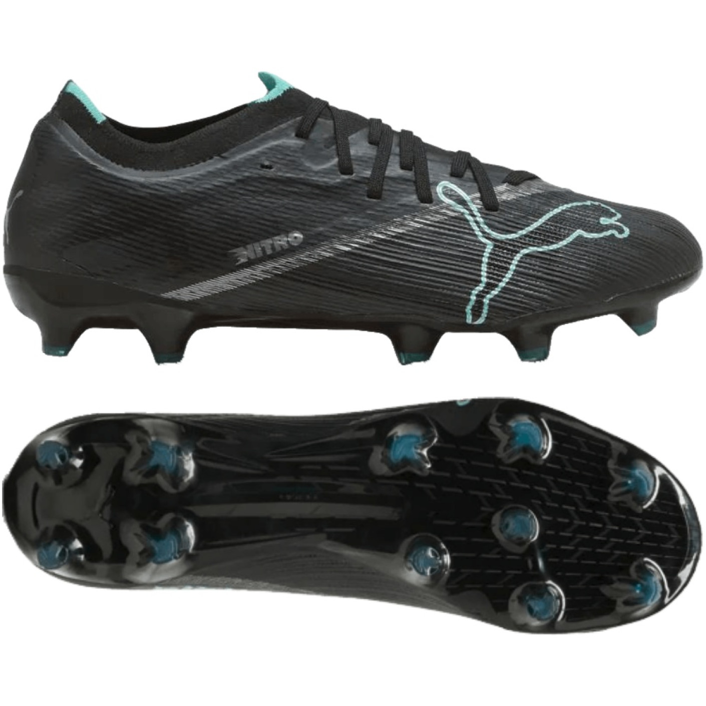 PUMA Ultra Nitro 7 Match Gazon Naturel Artificiel Chaussures de Foot (MG) Noir Intense Mint