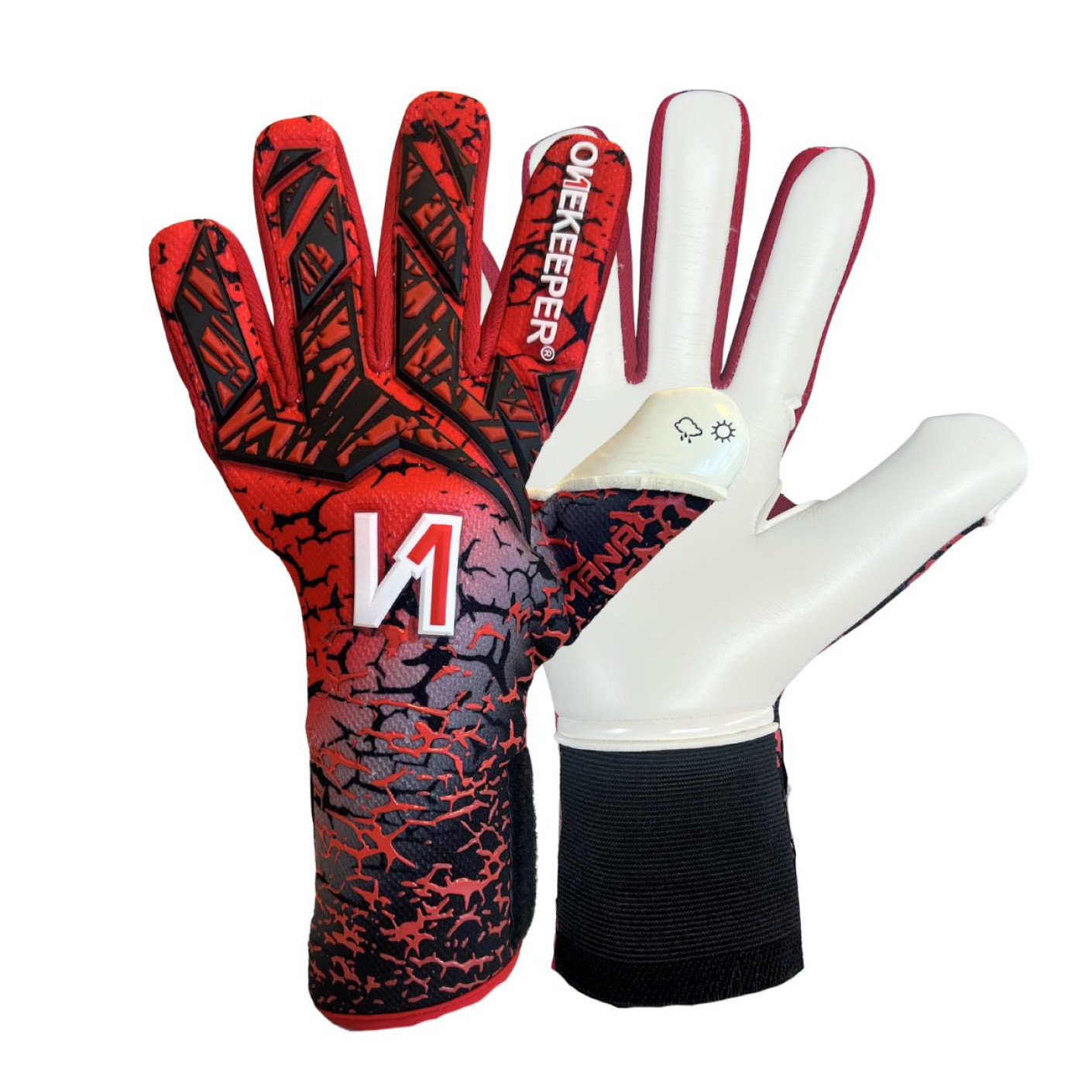 Onekeeper Mana Gants de Gardien de But Rouge Noir Blanc