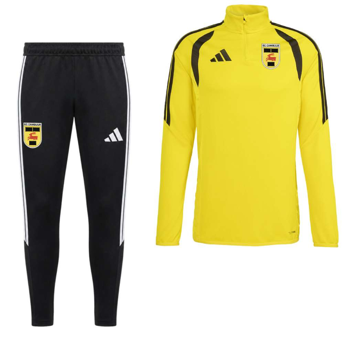 Survêtement adidas SC Cambuur 1/4-Zip 2026-2027 pour Enfants, jaune et noir