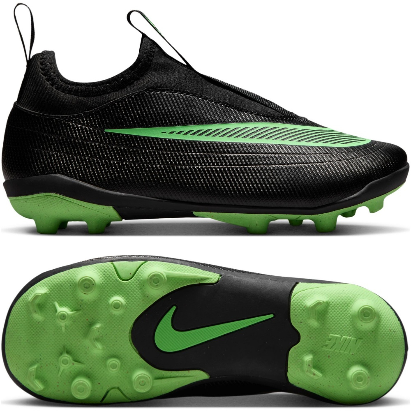 Nike Mercurial Vapor 17 Club Flex Gras / Kunstgras Voetbalschoenen (MG) Kids Zwart Felgroen Zilvergrijs